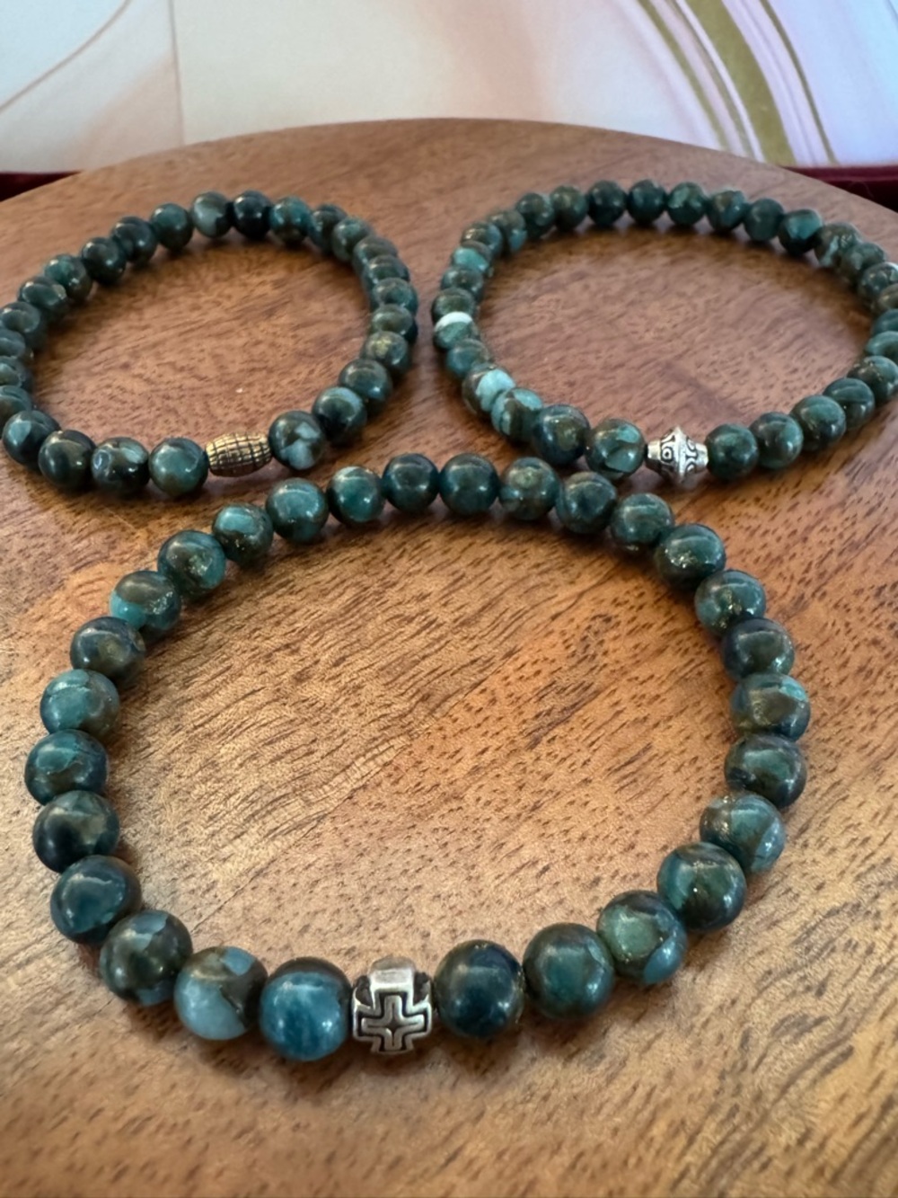 Magpie Pixiedust “Big Blue Marble” Beaded Stretch Bracelet
